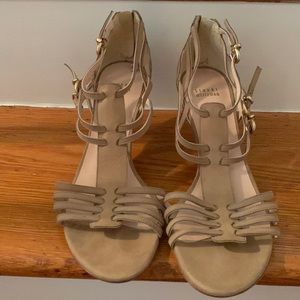 Nude Stuart Weitzman Kitten Heel Sandals